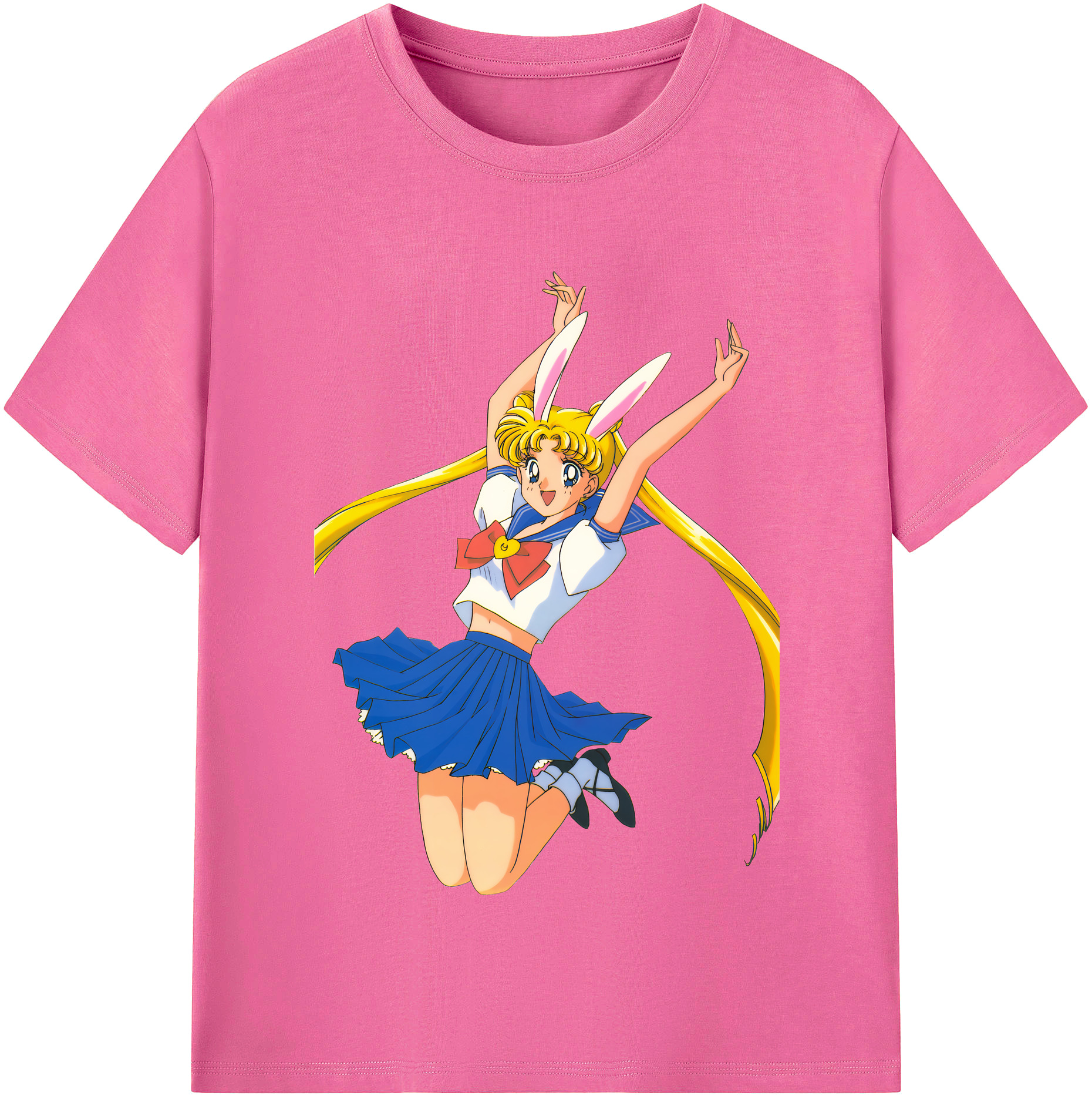 （画像用） 美少女戦士セーラームーン 愛野 美奈子 あいの みなこ Sailor Moon Aino Minako レディースカジュアルプリントTシャツ（綿100％）